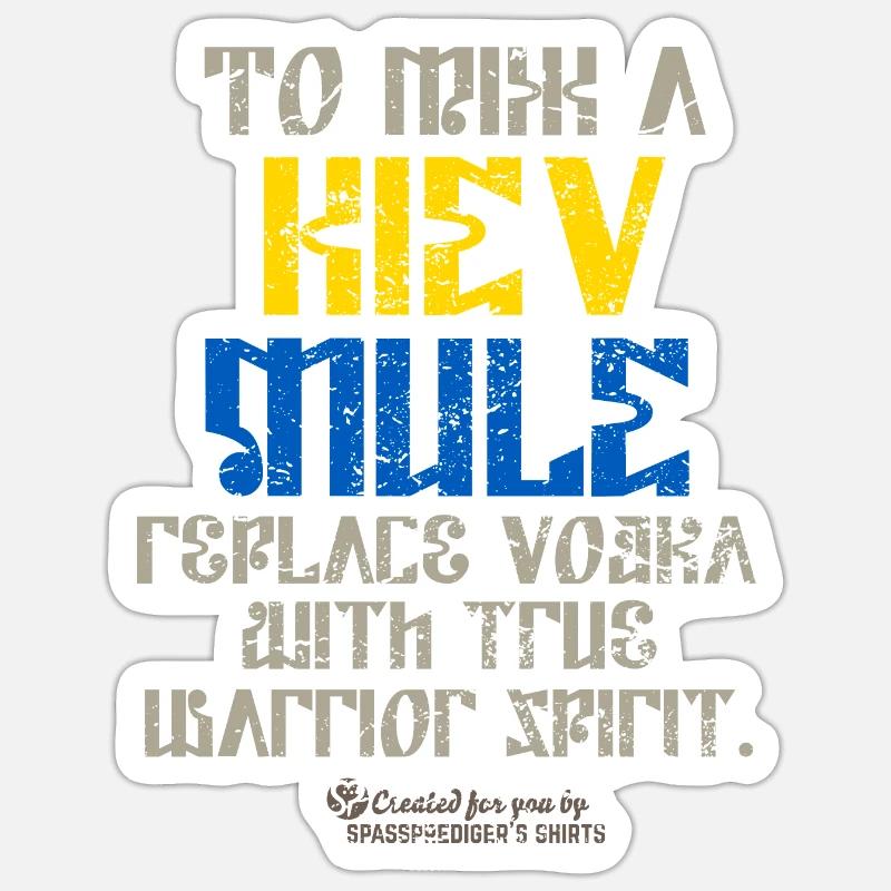 Kiev Mule - Sticker taille S (10 x 10 cm) - blanc mat
