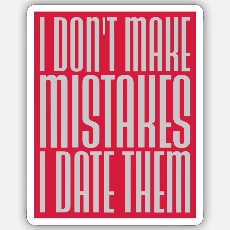 Date Erreurs Citation Logo - Sticker taille S (10 x 10 cm) - blanc mat