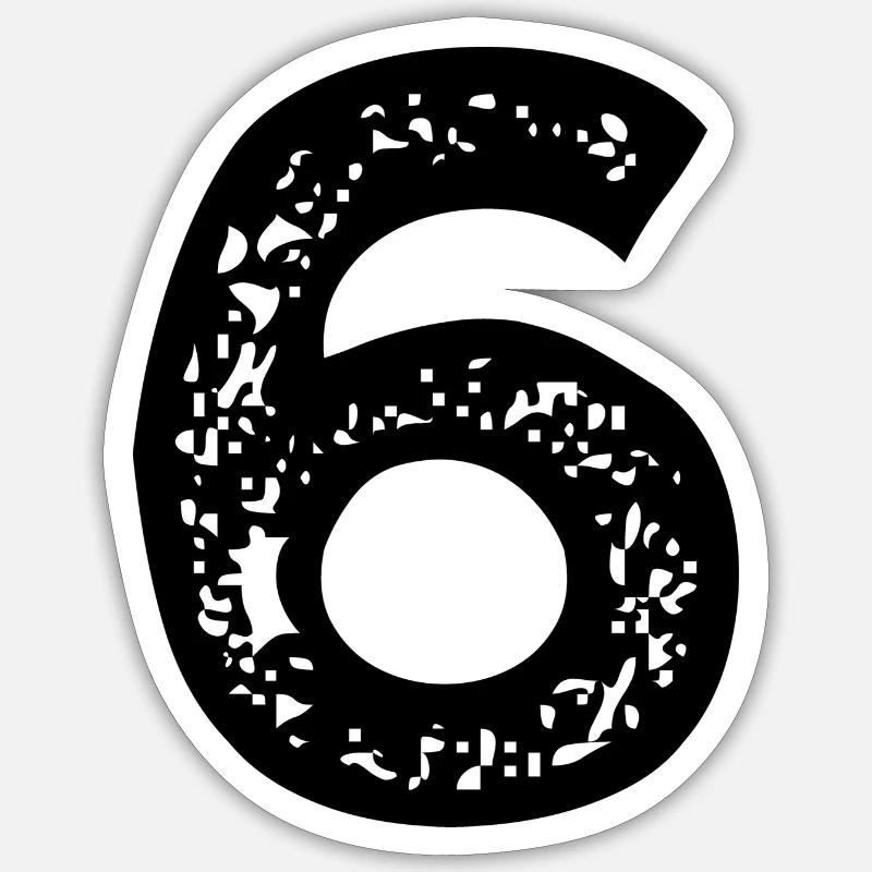 Maillot numéro 6 Sticker taille S (10 x 10 cm)