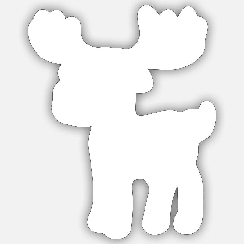 Elch Comic Tier - Sticker Größe S (10 x 10 cm) - Mattweiß