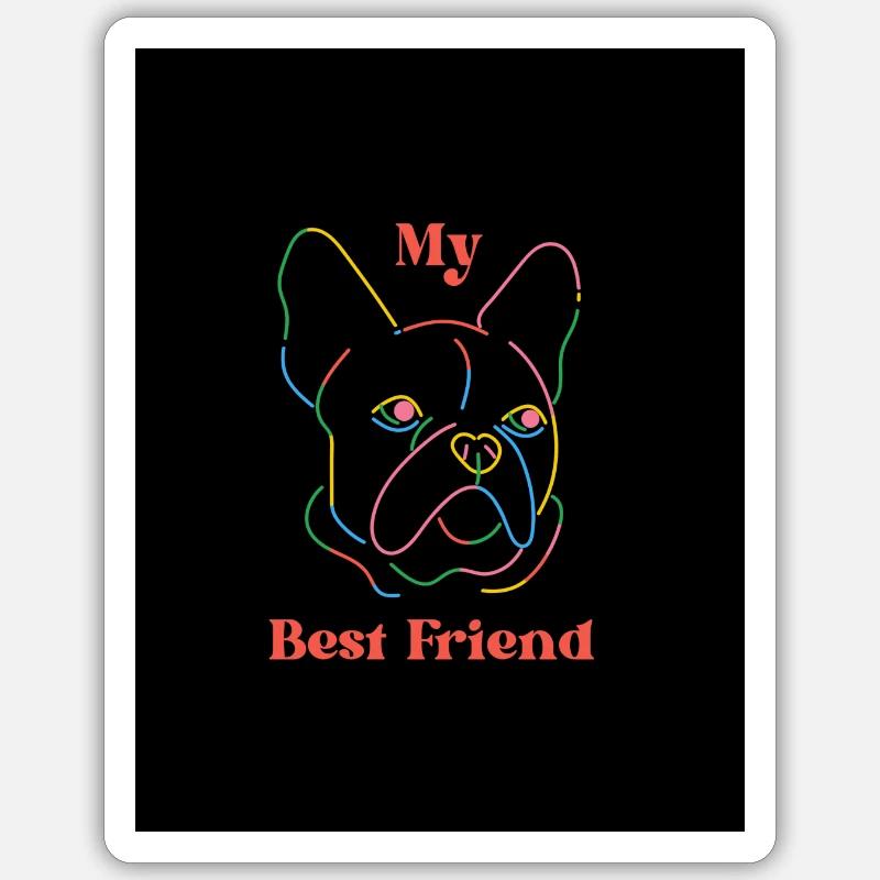 DOG - Sticker taille S (10 x 10 cm) - blanc mat