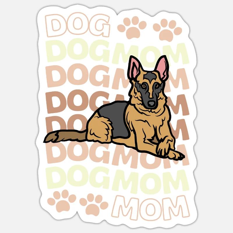 German Shepherd Mama Lover - Sticker size S (10 x 10 cm) - white matte