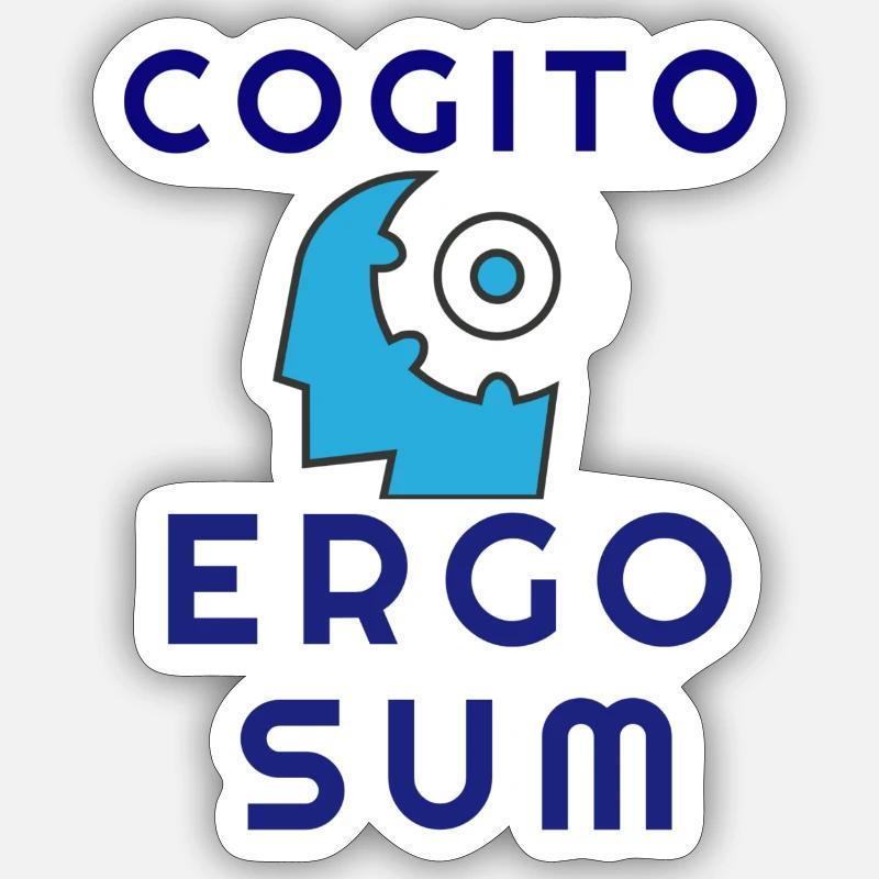 Cadeau pour prof de philo - Sticker taille S (10 x 10 cm) - blanc mat