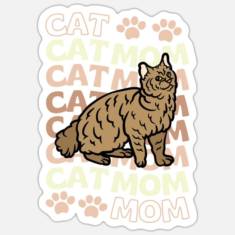 Cute Pixie Bob Cat Mom Sticker size S (10 x 10 cm)