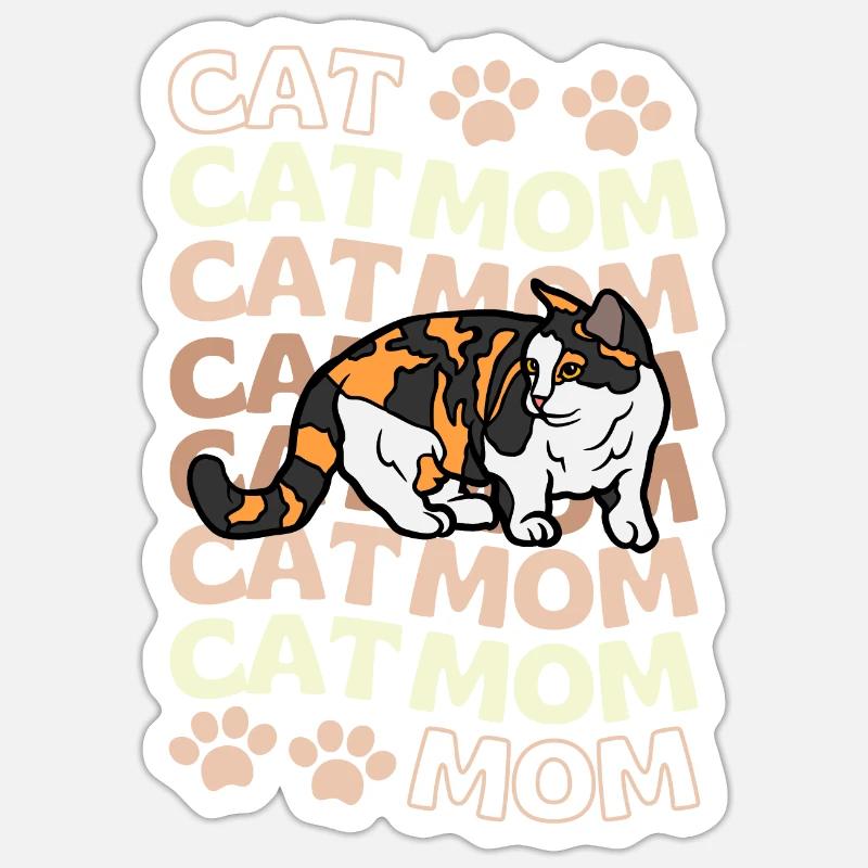 Cute Munchkin Cat Mama - Sticker size S (10 x 10 cm) - white matte