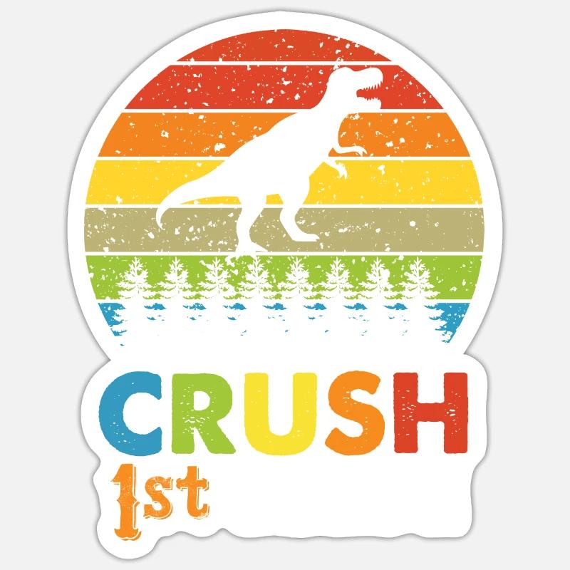 Ich bin bereit, Regenbogenmädchen Jungen der 1. Klasse zu zerquetschen Sticker Größe S (10 x 10 cm)