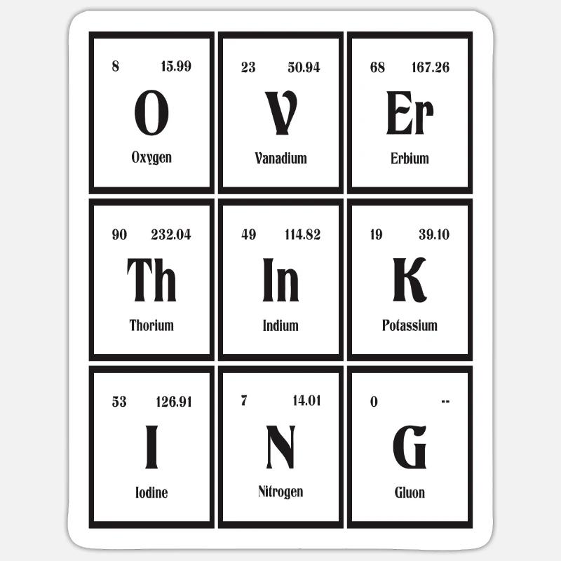 Überdenken | Periodensystem der Elemente - Sticker Größe S (10 x 10 cm) - Mattweiß
