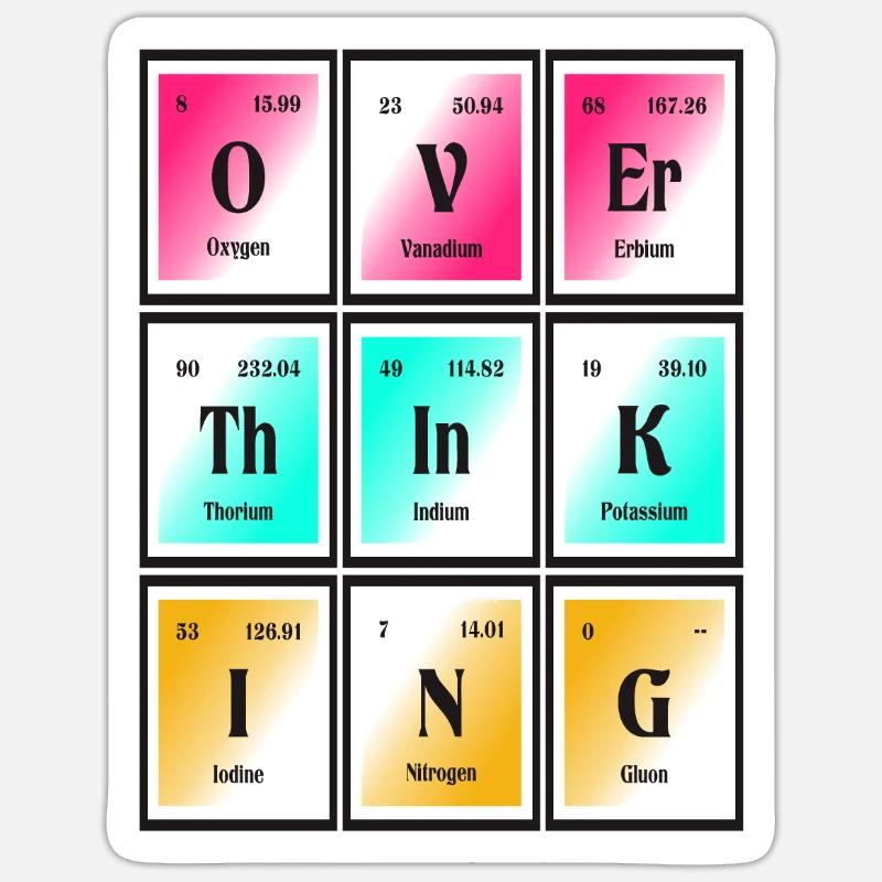 Überdenken | Periodensystem der Elemente - Sticker Größe S (10 x 10 cm) - Mattweiß