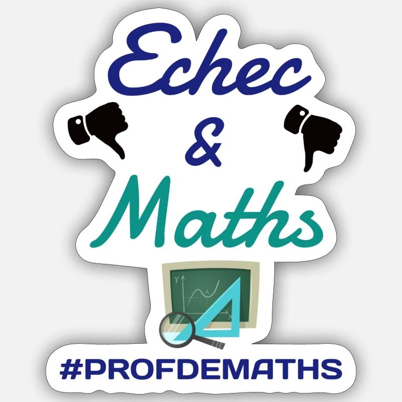 Idée cadeau prof de maths - Sticker taille S (10 x 10 cm) - blanc mat