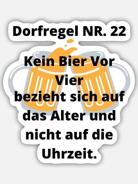 Kein Bier Vor Vier - Sticker Größe S (10 x 10 cm) - Mattweiß
