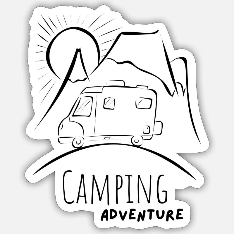 Camping Sticker Größe S (10 x 10 cm)