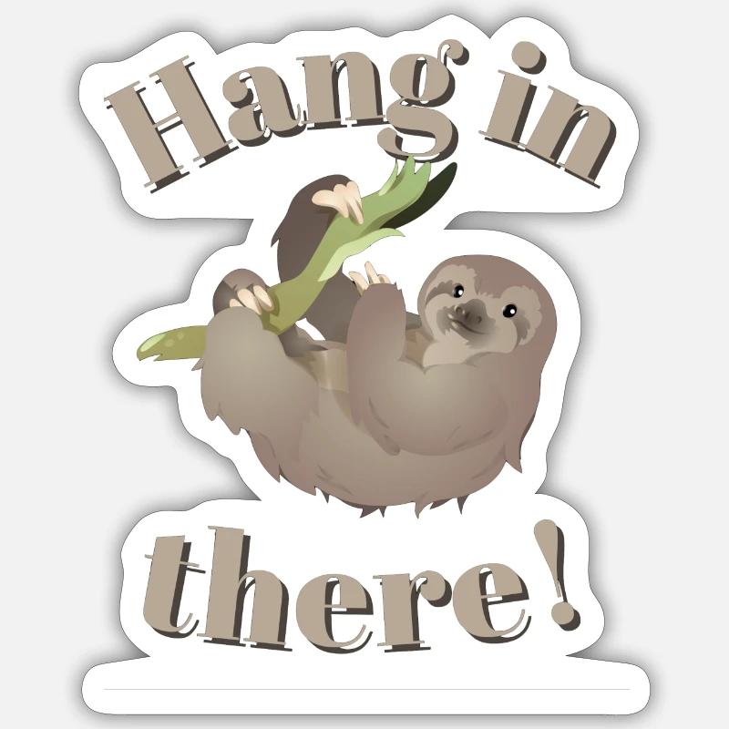 Accrochez-vous - Thème de motivation - Sticker taille S (10 x 10 cm) - blanc mat
