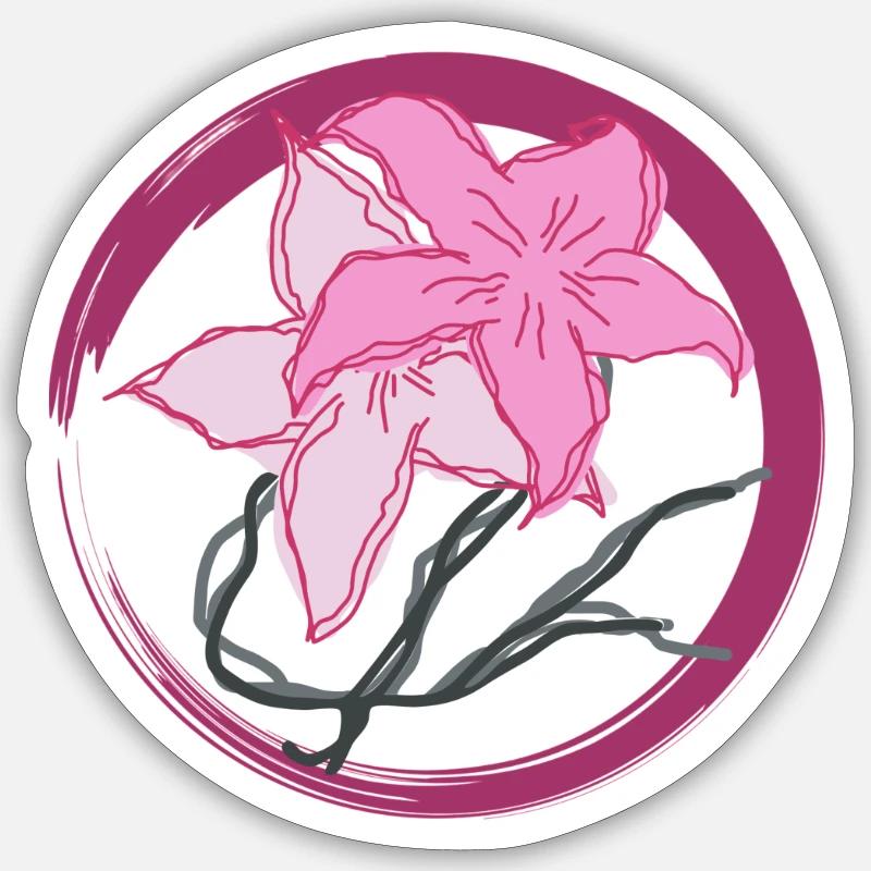 Fleur - Sticker taille S (10 x 10 cm) - blanc mat