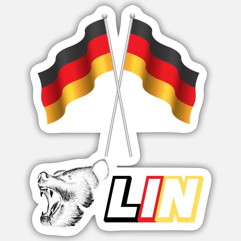 Berlin Logo mit Bär - Sticker Größe S (10 x 10 cm) - Mattweiß