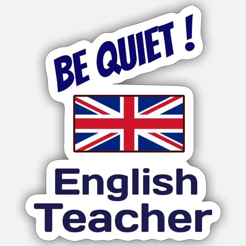 Idée cadeau prof d'anglais - Sticker taille S (10 x 10 cm) - blanc mat