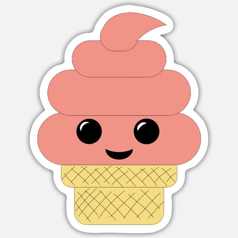 Glace - Sticker taille S (10 x 10 cm) - blanc mat
