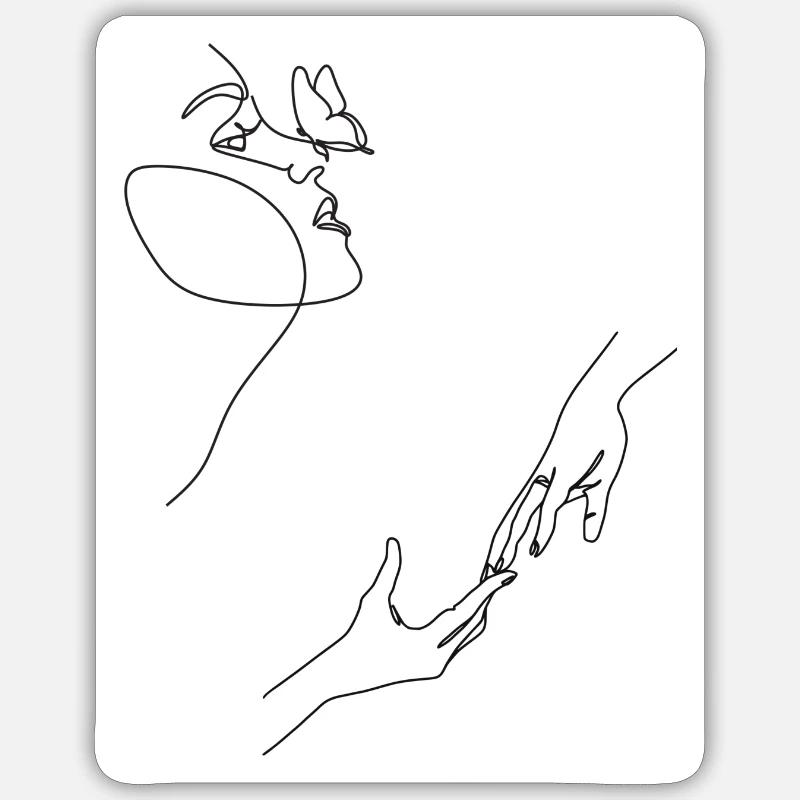 Lineart - Sticker taille S (10 x 10 cm) - blanc mat