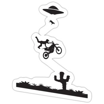 Motocross Stunt - Sticker Größe S (10 x 10 cm) - Mattweiß - Vorne