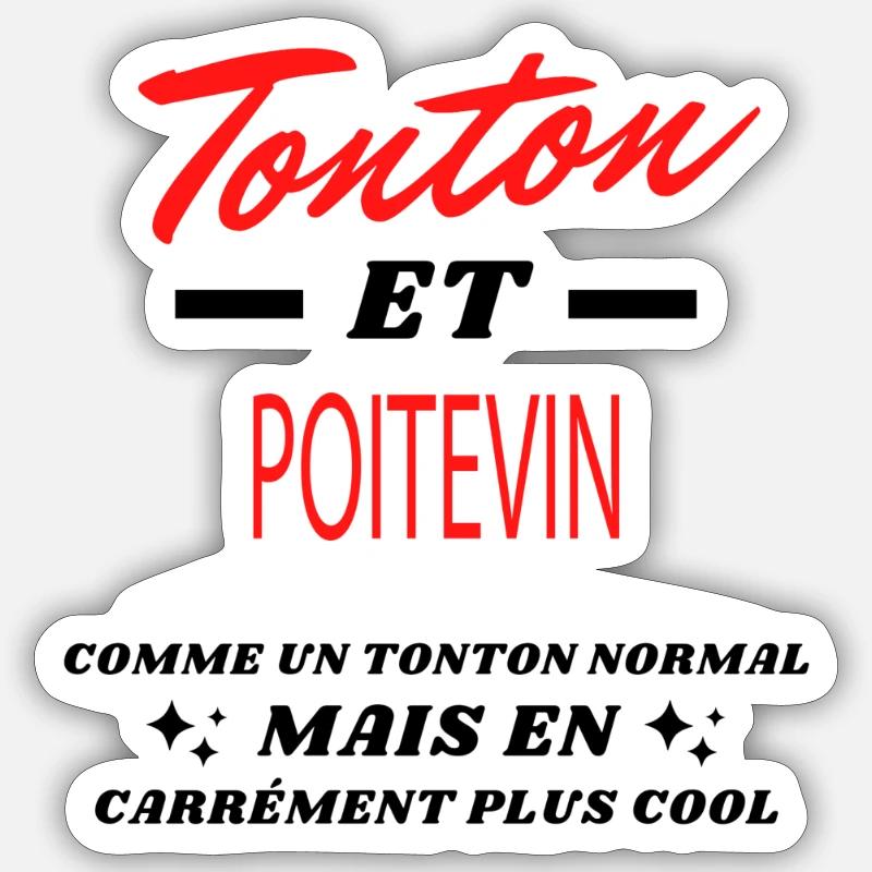 Tonton et POITEVIN - Sticker taille S (10 x 10 cm) - blanc mat