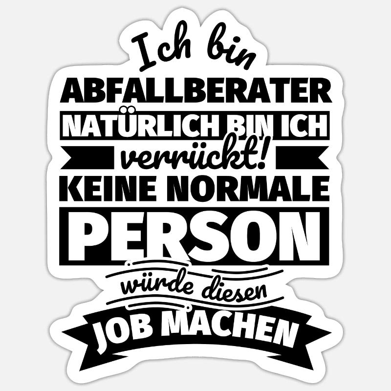 Abfallberater Geschenke - Sticker Größe S (10 x 10 cm) - Mattweiß