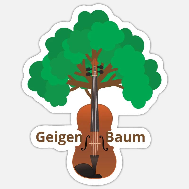 Arbre à violon - Sticker taille S (10 x 10 cm) - blanc mat