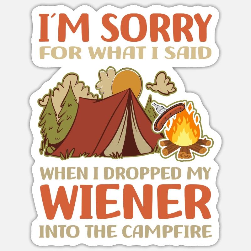Camping - Sticker taille S (10 x 10 cm) - blanc mat