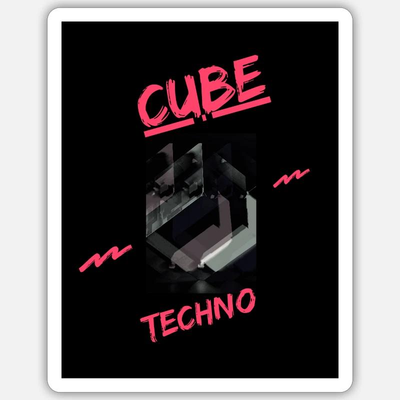Cube ´´Pink´´ Sticker Größe S (10 x 10 cm)