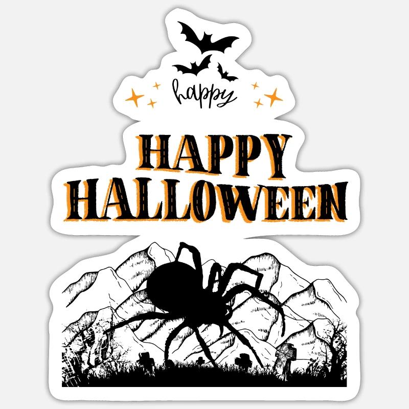 Joyeux halloween - Sticker taille S (10 x 10 cm) - blanc mat