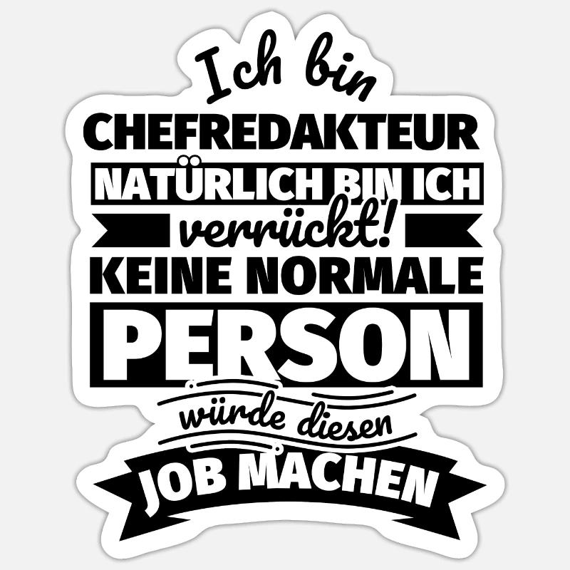 Chefredakteur Geschenke - Sticker Größe S (10 x 10 cm) - Mattweiß