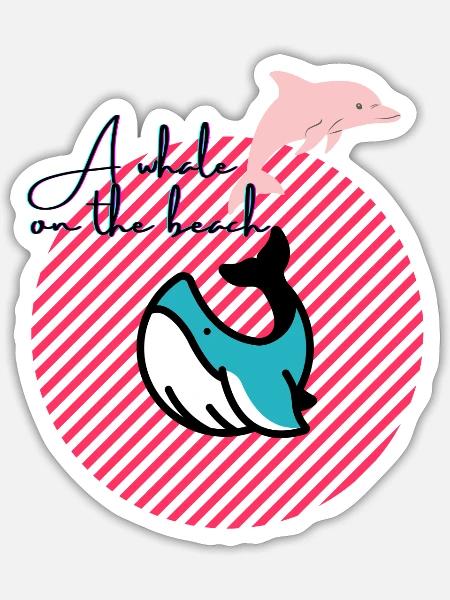 A Whale - Sticker Größe S (10 x 10 cm) - Mattweiß