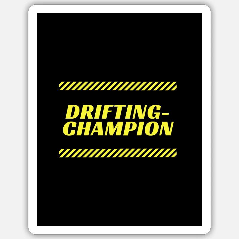 Champion de drift - Sticker taille S (10 x 10 cm) - blanc mat
