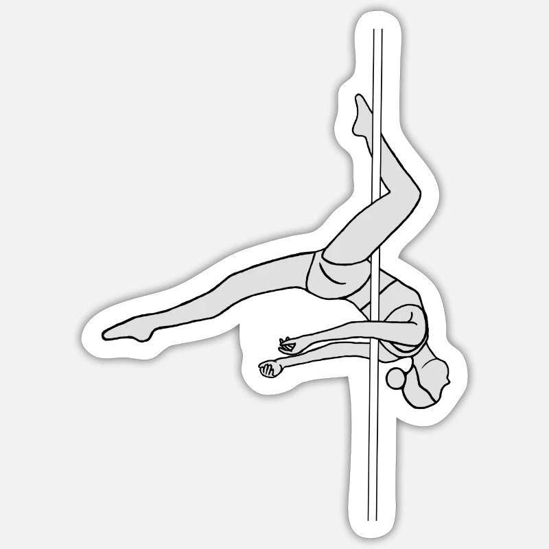 Pole Dance inside leghang - Sticker Größe S (10 x 10 cm) - Mattweiß