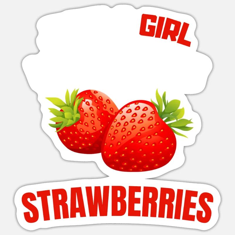 Nur ein Mädchen das Erdbeeren liebt Erdbeere - Sticker Größe S (10 x 10 cm) - Mattweiß