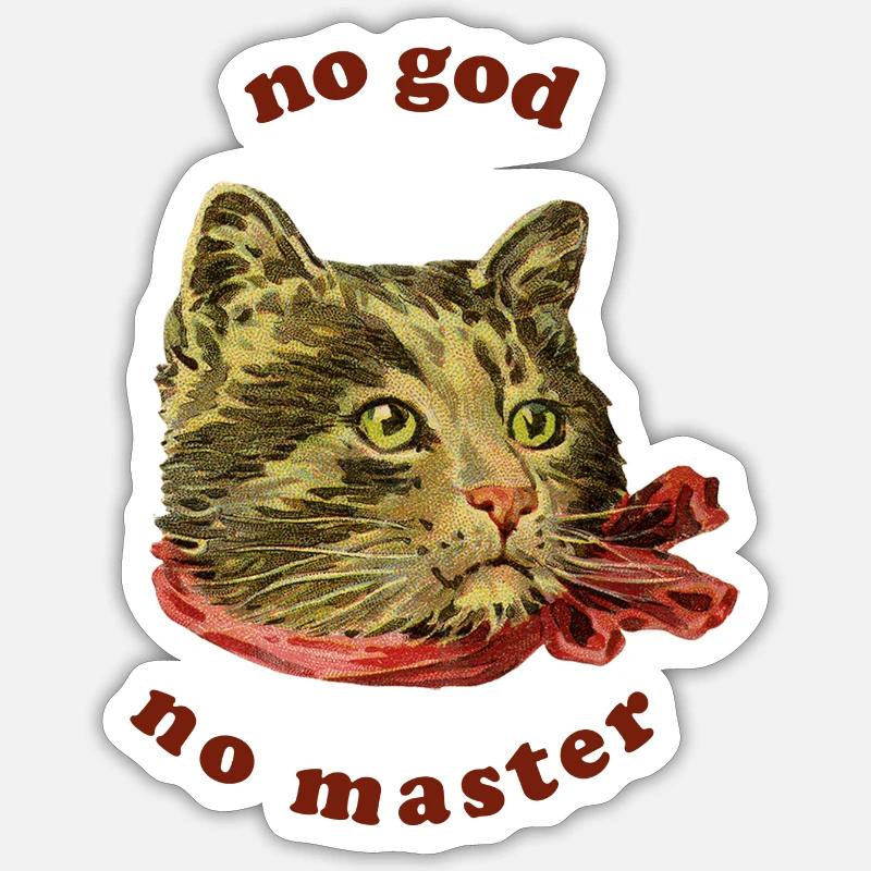 comrade cat // no god, no master Sticker size S (10 x 10 cm)