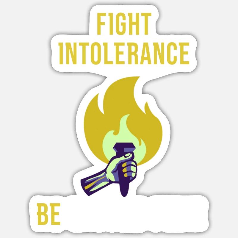 Intoleranz bekämpfen Glutenfrei sein Lustige Ernäh - Sticker Größe S (10 x 10 cm) - Mattweiß