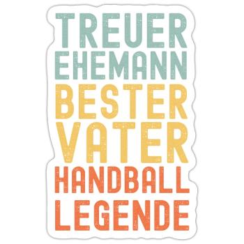 Ehemann Vater Handball Legende Retro Vintage - Sticker Größe S (10 x 10 cm) - Mattweiß - Vorne