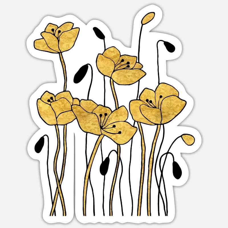 Fleur - Sticker taille S (10 x 10 cm) - blanc mat