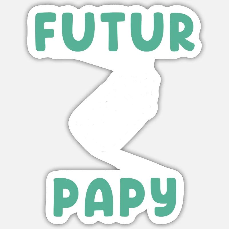 Futur papy - Sticker taille S (10 x 10 cm) - blanc mat