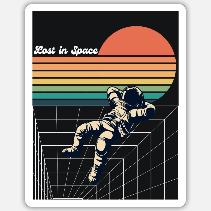 Lost in Space - Sticker Größe S (10 x 10 cm) - Mattweiß