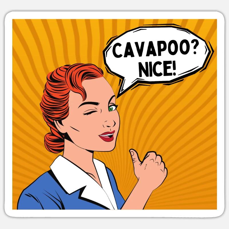 Cavapoo Shirt | Cavoodle Shirt | Nice! Sticker size S (10 x 10 cm)