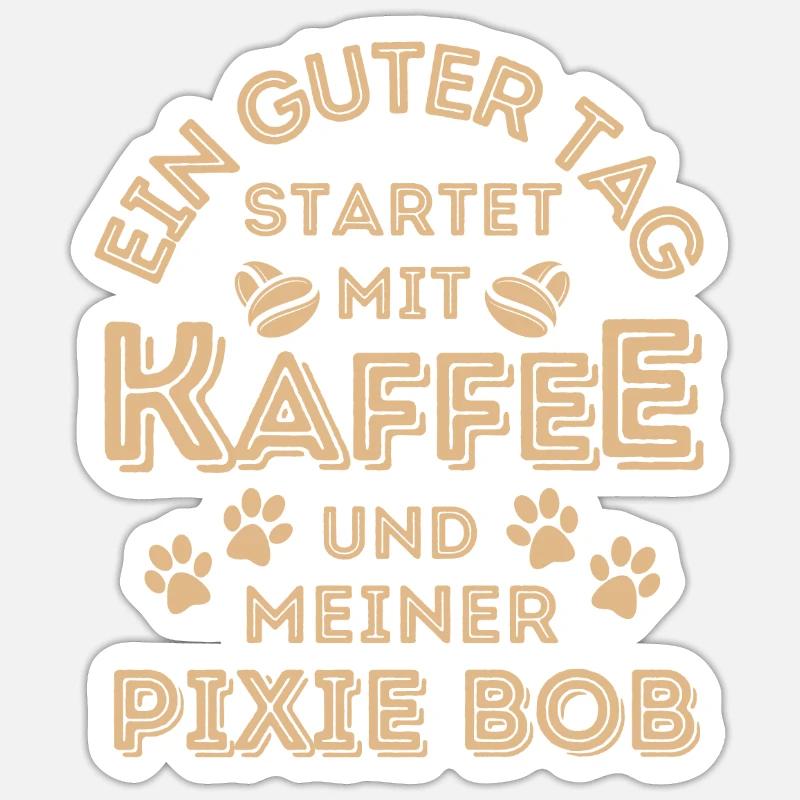 Pixie Bob Katze Kaffee Cafe Sticker Größe S (10 x 10 cm)