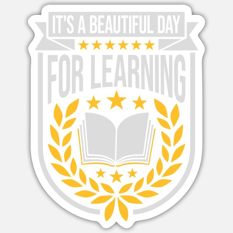 beautiful day for learning - Sticker size S (10 x 10 cm) - white matte