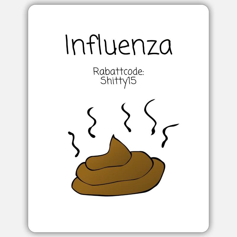 Influenza mit Rabattcode Sticker Größe S (10 x 10 cm)