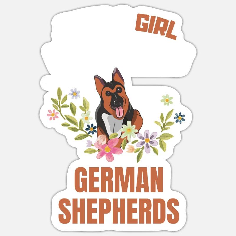Nur ein Mädchen das Deutsche Schäferhunde liebt Sticker Größe S (10 x 10 cm)