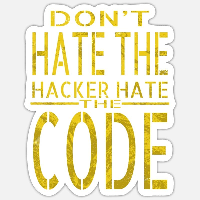 bday anniversaire cadeau idée hack out hacking coder Sticker taille S (10 x 10 cm)