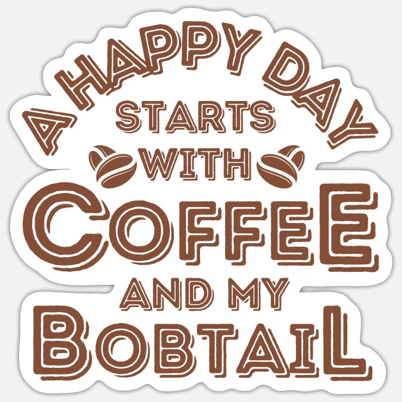 Bobtail Coffee Cat Cafe - Sticker size S (10 x 10 cm) - white matte