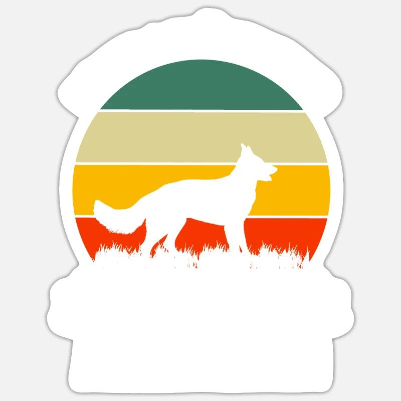 Schäferhund Mama Muttertag Deutscher Schäferhund - Sticker Größe S (10 x 10 cm) - Mattweiß