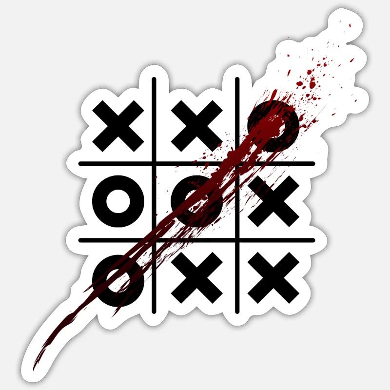Tic Tac Toe - Sticker Größe S (10 x 10 cm) - Mattweiß