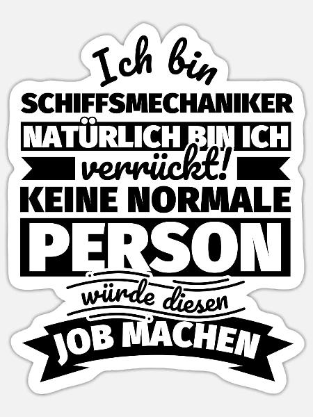 Schiffsmechaniker Geschenke - Sticker Größe S (10 x 10 cm) - Mattweiß