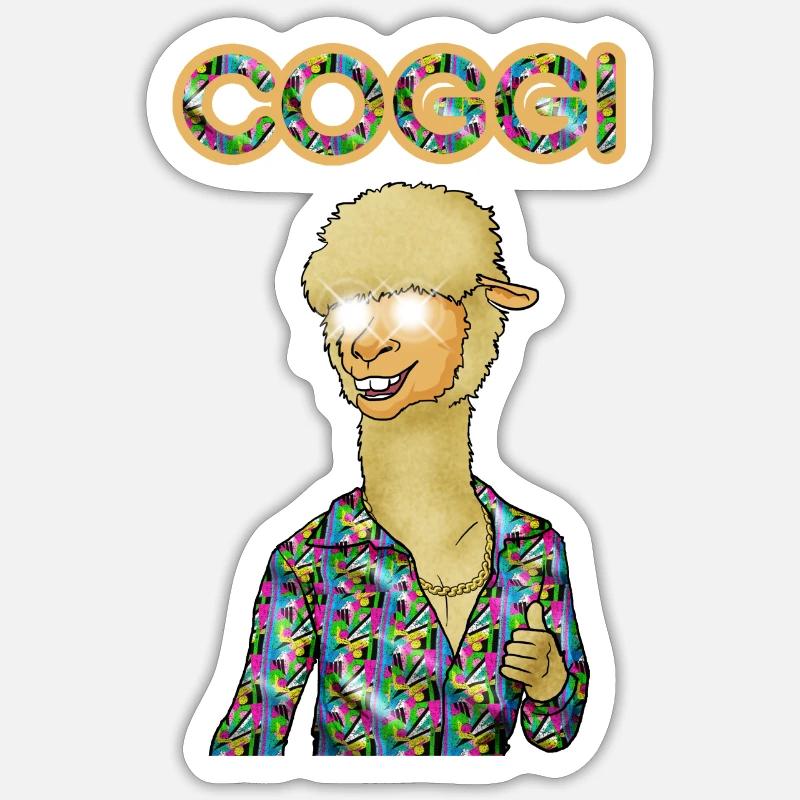 COGGI DISCO - Sticker Größe S (10 x 10 cm) - Mattweiß